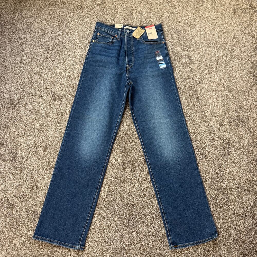 Levi's Ribcage Straight Jeans Full Length NWT 30x32 Women's Button Fly High Rise